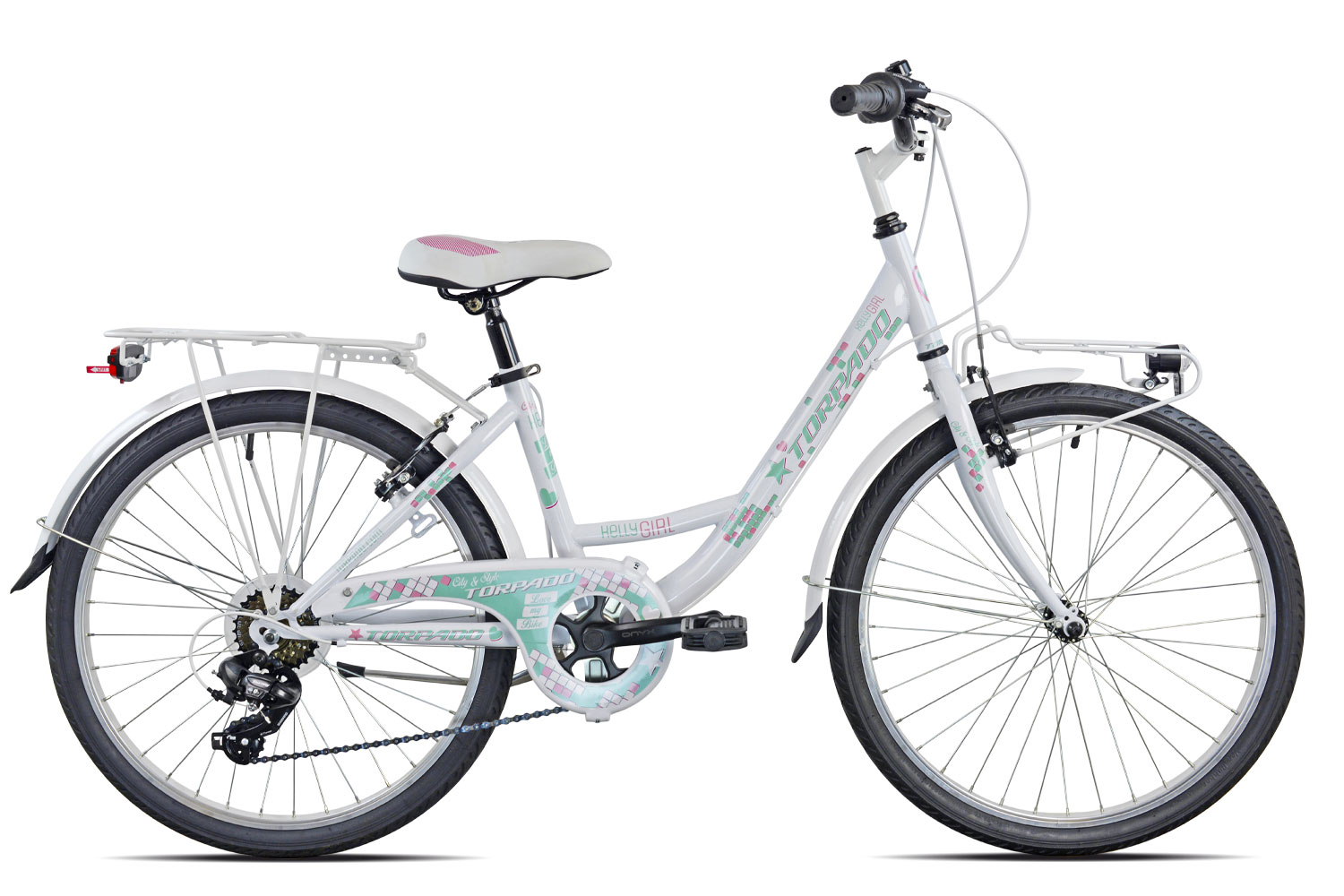 Bicicleta MTB Niña 6-8 Años T636 Maja 20'' 6v Blanco/Rosa Torpado B